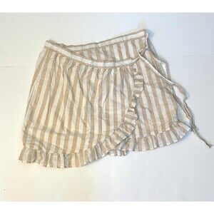 J. Crew ~ Striped Cotton Preppy Ruffle Wrap Mini Skirt ~ Women's Size 10